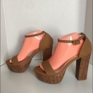 Woven Platform Block Heels